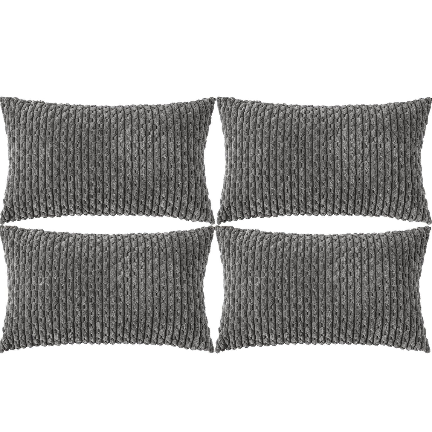 Neutral Corduroy Throw Pillow Covers Set