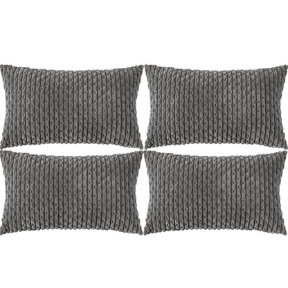 Neutral Corduroy Throw Pillow Covers Set