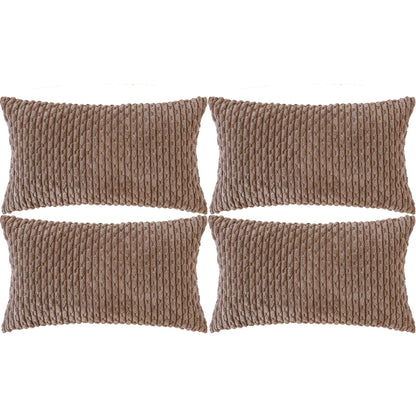 Neutral Corduroy Throw Pillow Covers Set