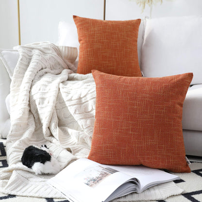 Linen Throw Pillow Covers Set