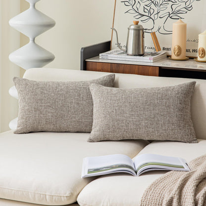 Linen Throw Pillow Covers Set