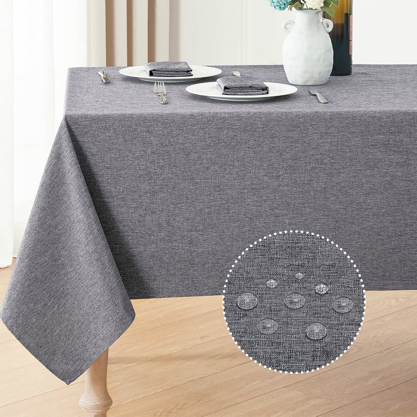 Waterproof Linen Textured Tablecloth