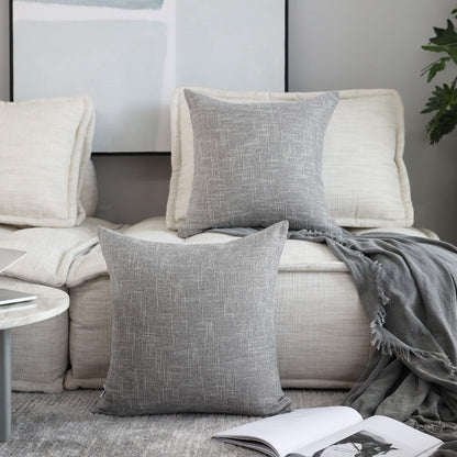 Linen Throw Pillow Covers Set