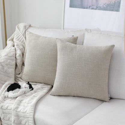 Linen Throw Pillow Covers Set