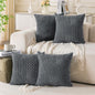 Neutral Corduroy Throw Pillow Covers Set