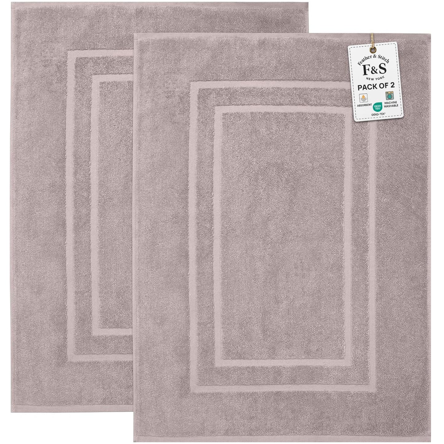2 Piece Bathroom Bath Mat Set