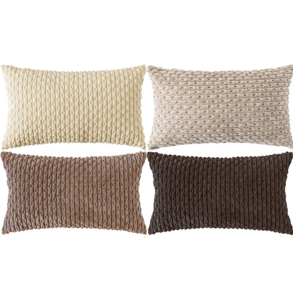 Neutral Corduroy Throw Pillow Covers Set