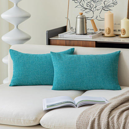 Linen Throw Pillow Covers Set