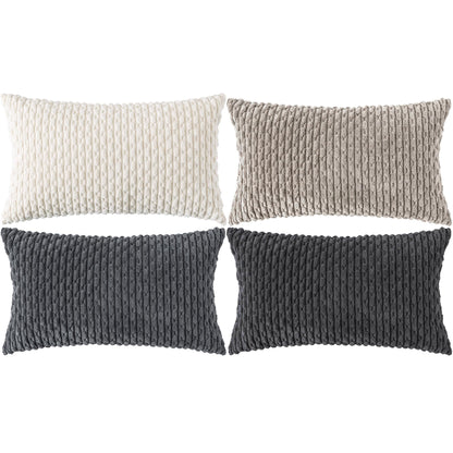 Neutral Corduroy Throw Pillow Covers Set