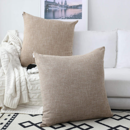 Linen Throw Pillow Covers Set