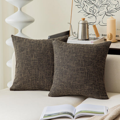 Linen Throw Pillow Covers Set