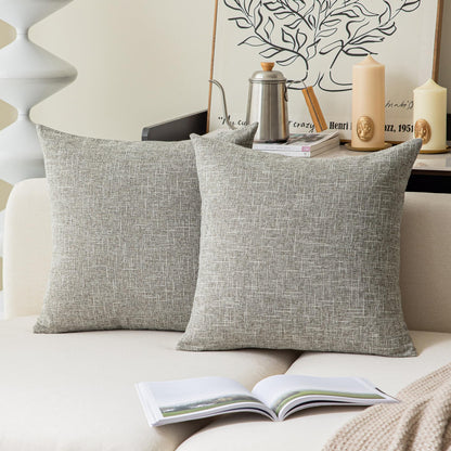 Linen Throw Pillow Covers Set
