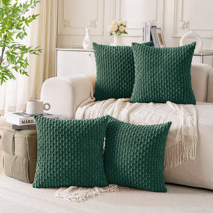 Neutral Corduroy Throw Pillow Covers Set