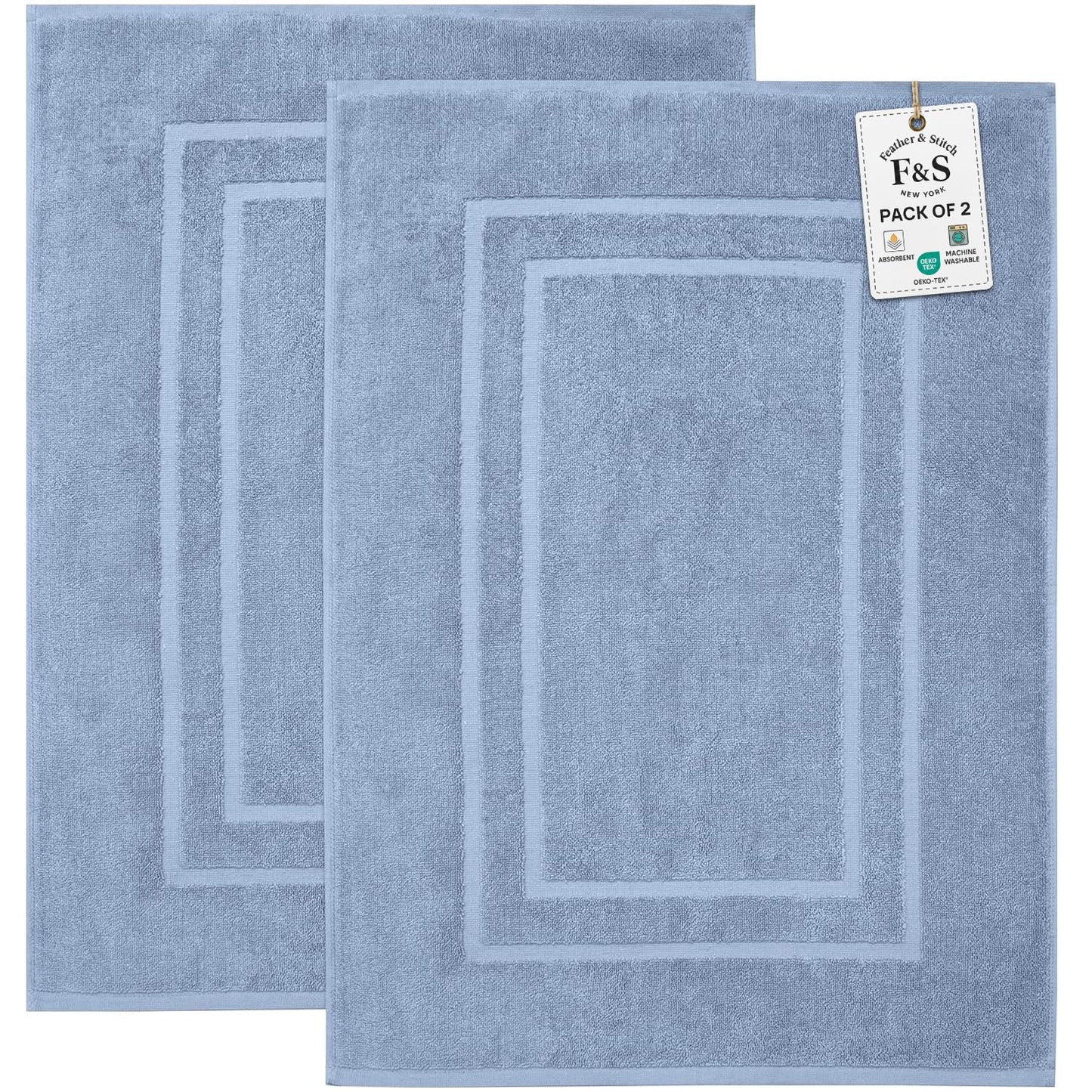 2 Piece Bathroom Bath Mat Set