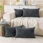 Neutral Corduroy Throw Pillow Covers Set