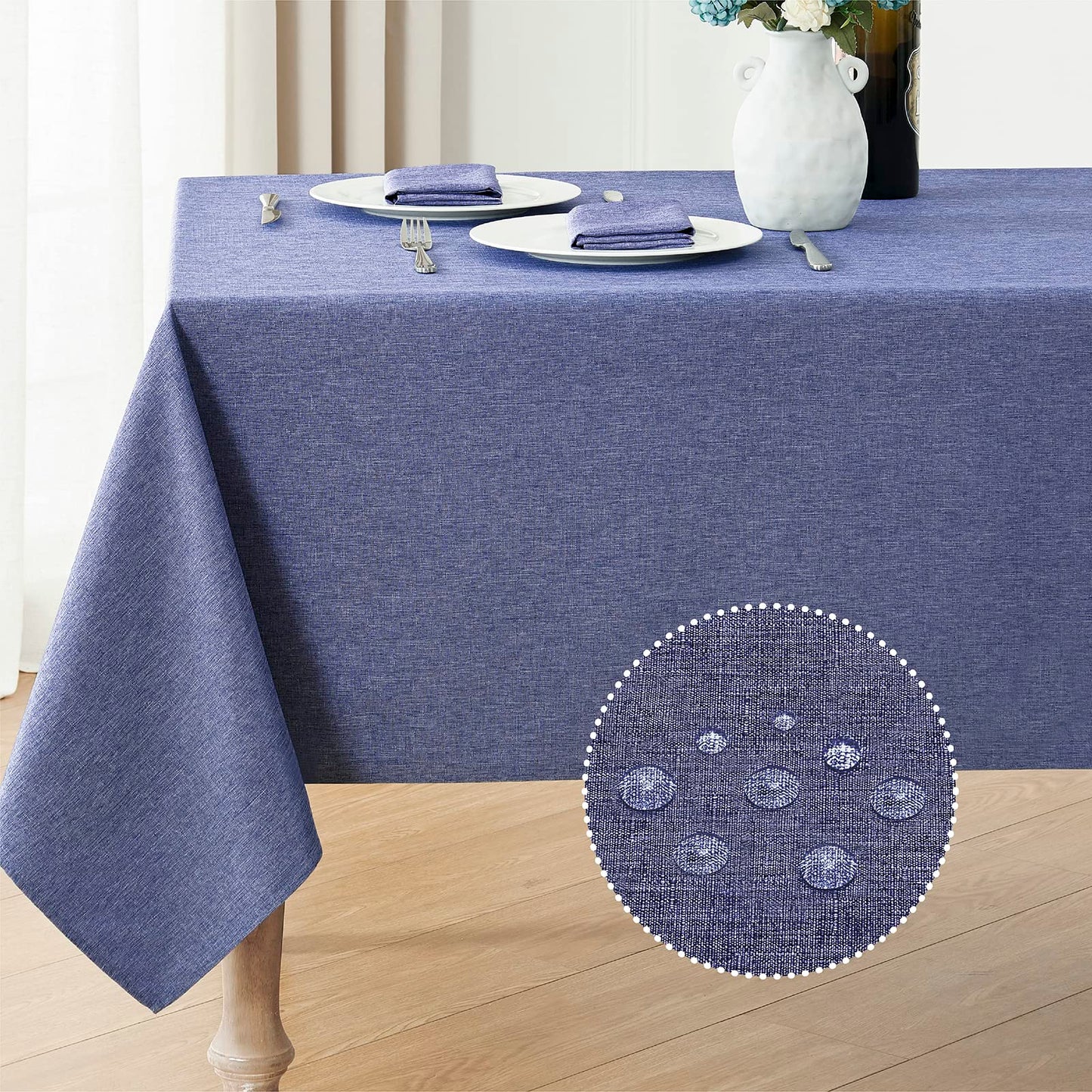 Waterproof Linen Textured Tablecloth