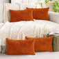 Neutral Corduroy Throw Pillow Covers Set