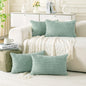 Neutral Corduroy Throw Pillow Covers Set