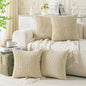 Neutral Corduroy Throw Pillow Covers Set