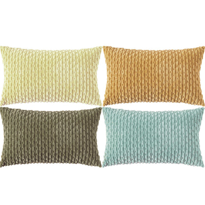 Neutral Corduroy Throw Pillow Covers Set