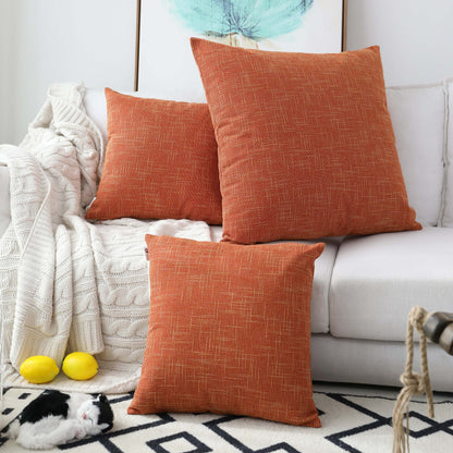 Linen Throw Pillow Covers Set